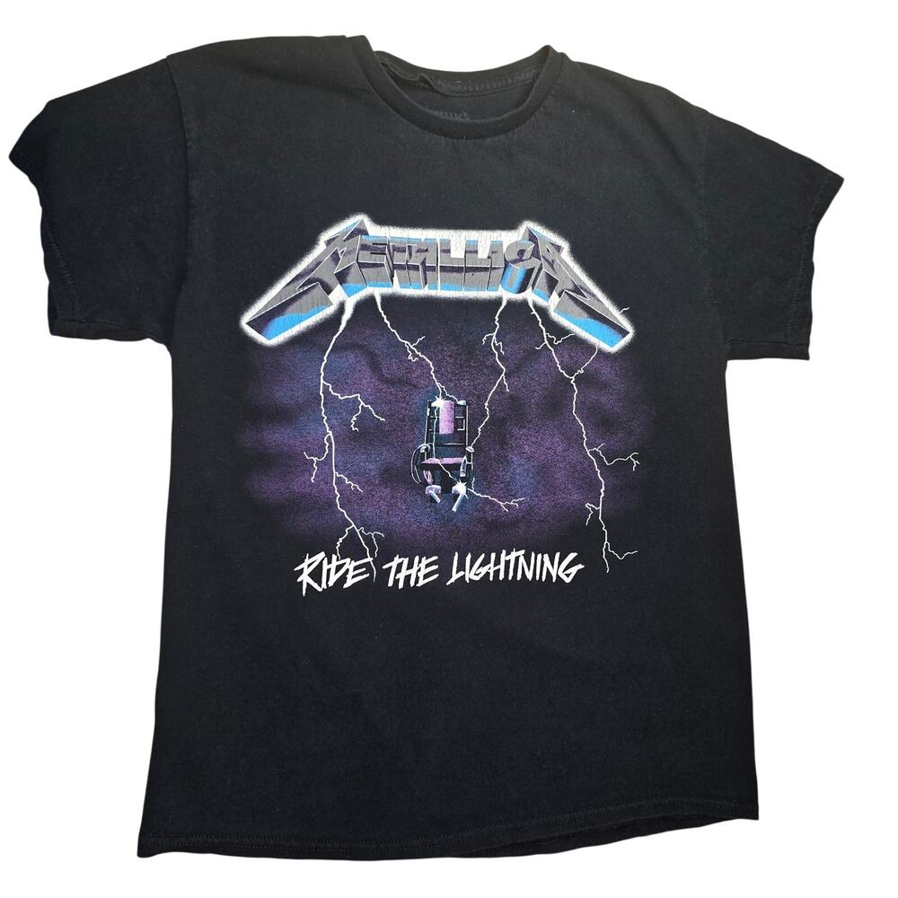 Metallica Ride the Lightning Black T-Shirt Mens Size Medium